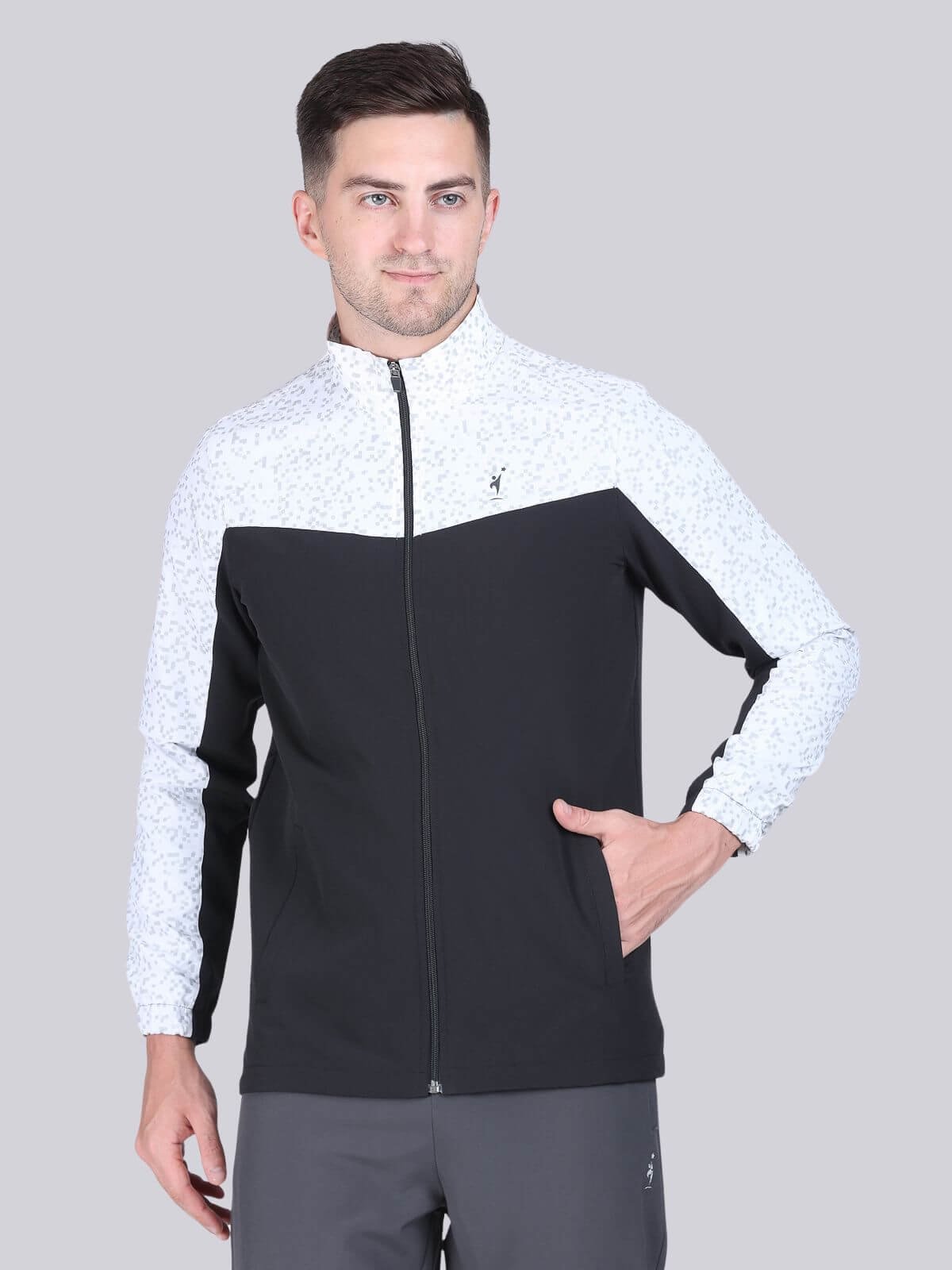Jacket 3D Print Mesh White Best GYM Wear