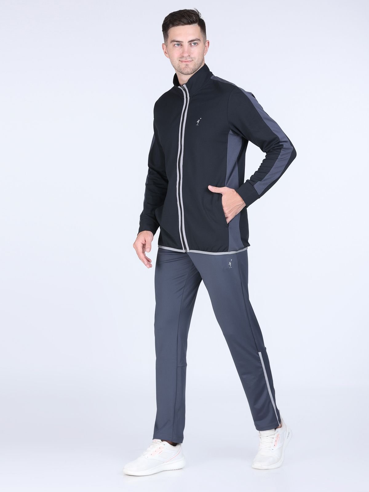 Tracksuit Active Strips Light-Dark Grey Best GYM Wear